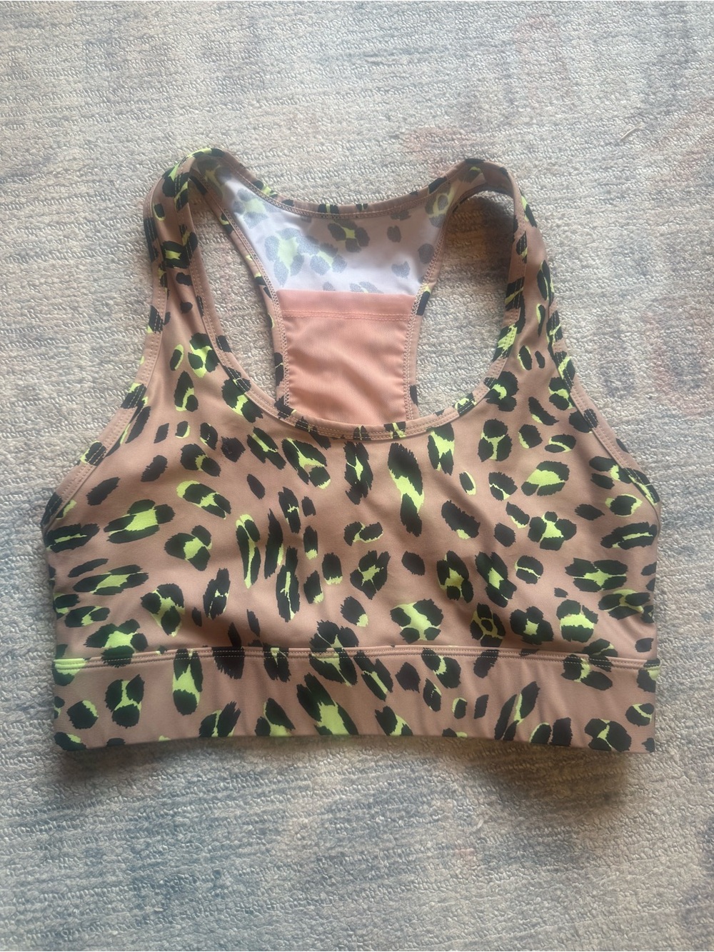 *SOLD OUT* Fabletics On-The-Go Medium Impact Sports Bra II in Desert Wavy Leo